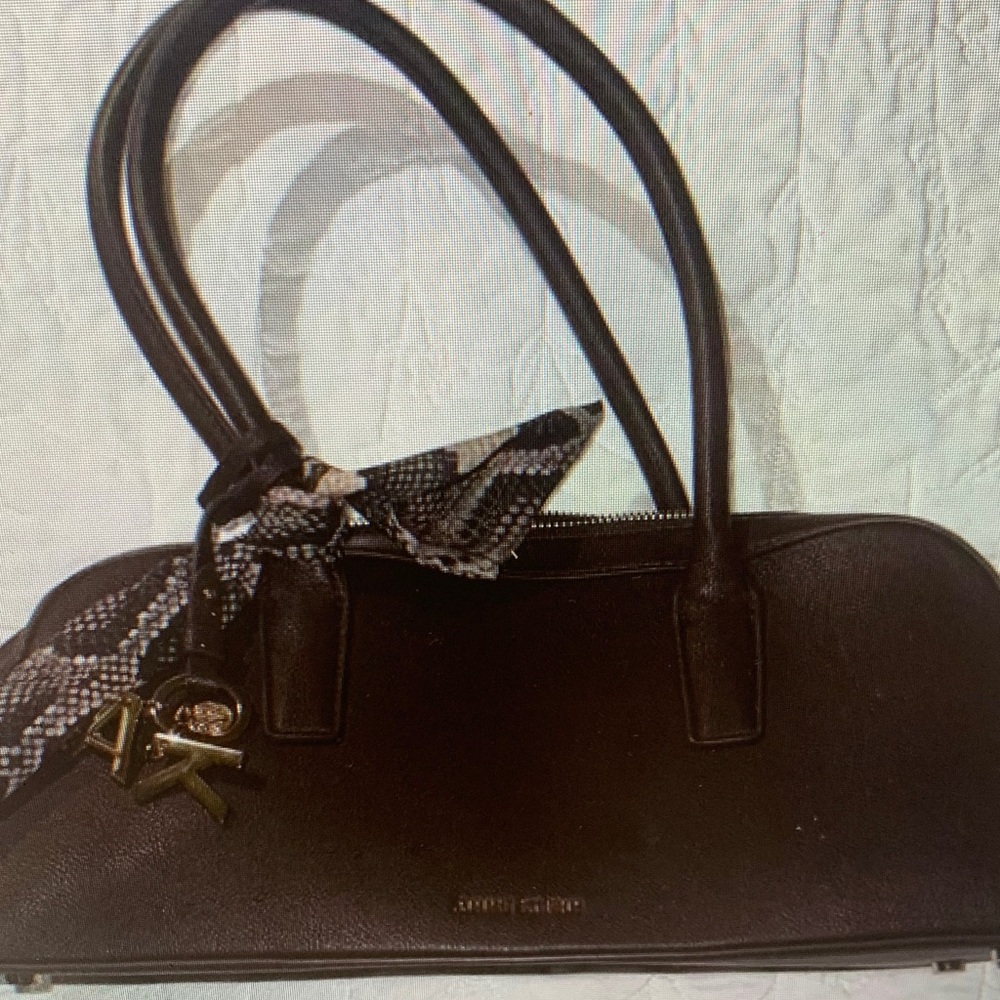 Anne Klein Dark Brown Shoulder Bag with Charm